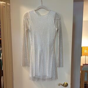 12th Tribe Elegant Silver & White Sequin Dress size S